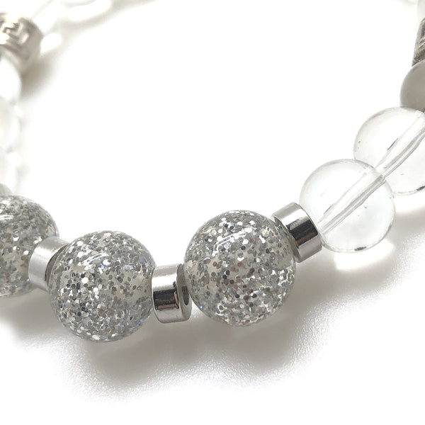 Glitter Bracelet by MancessoriesUSA features Silver Glitter encapsulated in Clear Italian Polyresin.
