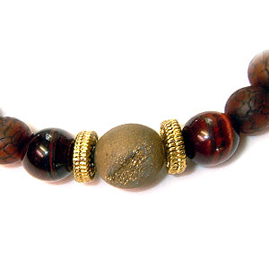 Sunsetter Men's Bracelet featuring Gold Druzy Center Stone